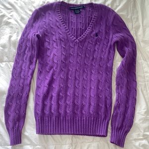 Ralph Lauren Purple V-Neck Sweater
